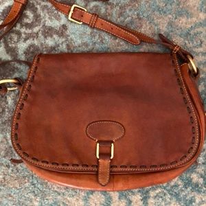 Vintage Dooney & Bourke Brown Leather Shoulder Bag